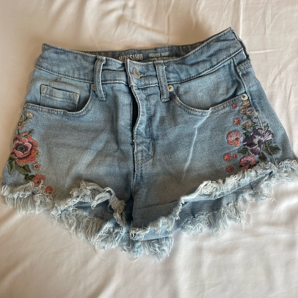 Mossimo Supply Co. Blue Jean Shorts Distressed Cut-Off Style